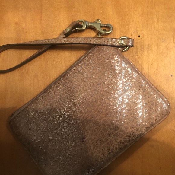Sparkly Gold Leather Wristlet - Picture 2 of 3